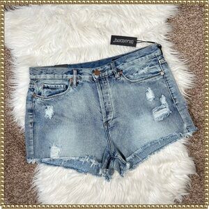 Blank NYC Ripped Frayed Jean Shorts Medium Wash Size 31